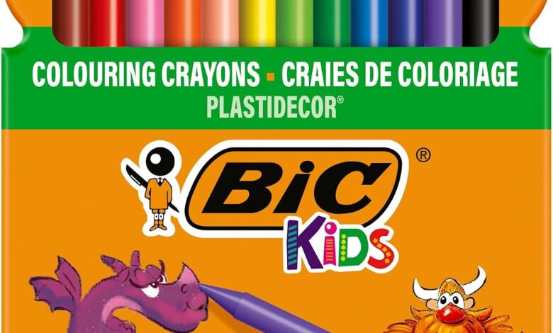BIC Plastidecor Elleri Kirletmeyen Pastel Boya, 12'li Kutu, Elleri Boyamaz, 30 Aydan Büyük Çocuklar İçin İdeal