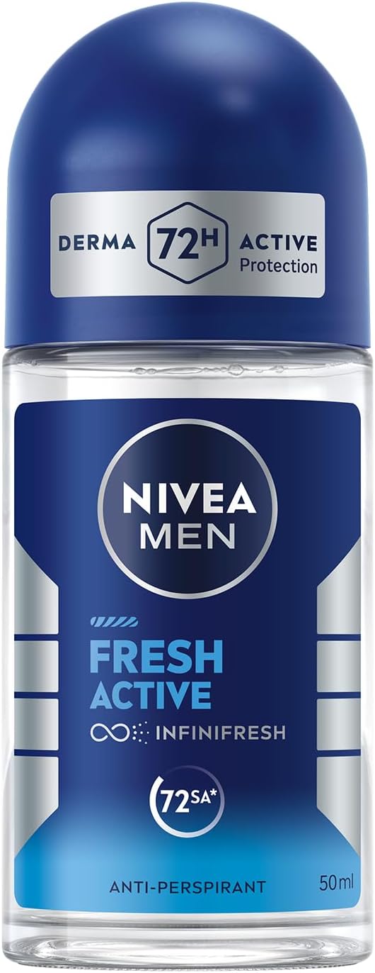 NIVEA MEN Erkek Roll on Deodorant 50 ml,Terlemeye Karşı 72 Saat Koruma,Okyanus Özleri Kokusu,Uzun Süren Ferahlık,Yapışkan His Bırakmaz,Etil Alkol İçermez