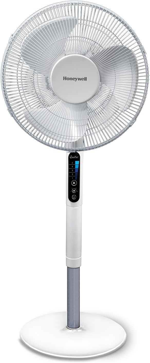 HONEYWELL Advanced QuietSet HSF600 Ayaklı Vantilatör, 5 HIz Ayarı, Zamanlayıcı Fonksiyonu, 70 Derece Salınım, Yükseklik, Uzaktan Kumandalı - Beyaz