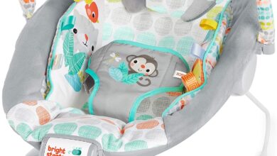 Bright Starts Comfy Ana Kucağı Yatıştırıcı Titreşimler Bebek Koltuğu - Kumaş Oyuncaklar, Müzik ve Çıkarılabilir Oyuncak Barı, 0-6 Ay, 9 kg'a Kadar (Whimsical Wild)