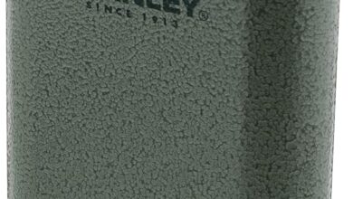 STANLEY Klasik Cep Matarası 0.23 Litre - Yeşil (Hammertone Green) | Paslanmaz Çelik