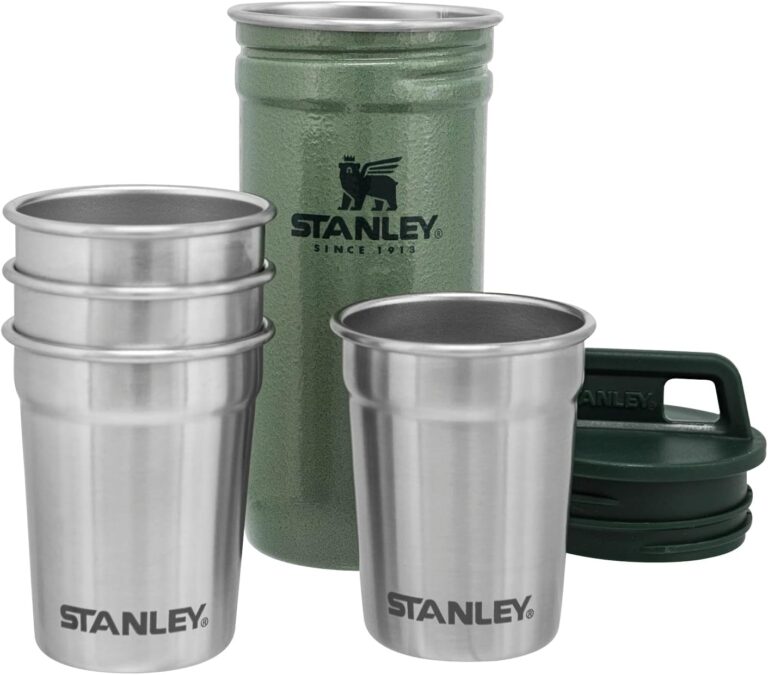STANLEY Adventure Shot Bardak Seti 4 x 59 ML - Yeşil (Hammertone Green) | Paslanmaz Çelik
