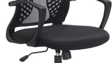 SONGMICS Ofis Sandalyesi, 360 Döner Sandalye, Sallanma Fonksiyonlu, Nefes Alabilir, Ofis, Çalışma Odası, 120 Kg'A Kadar Taşıyabilir, Siyah, Obn22Bk