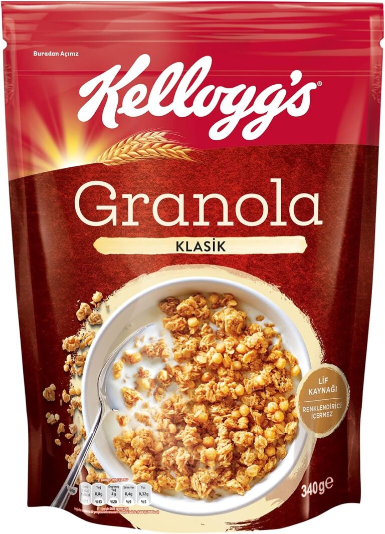 Kellogg's Granola Klasik 340 gr, Yulaf içerir,Lif Kaynağı,Antioksidan içerir,Tahıl Gevreği,Kahvaltılık Müsli,Atıştırmalık