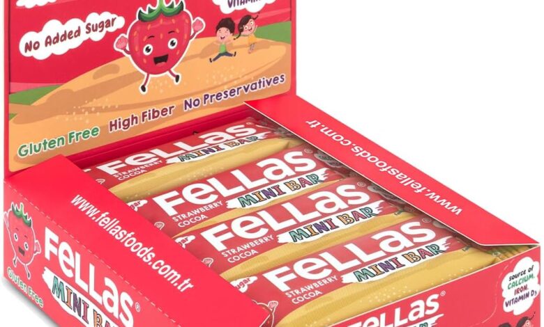 Fellas Kids Meyve Bar, Çilekli ve Kakaolu, 28gr x 12 Adet