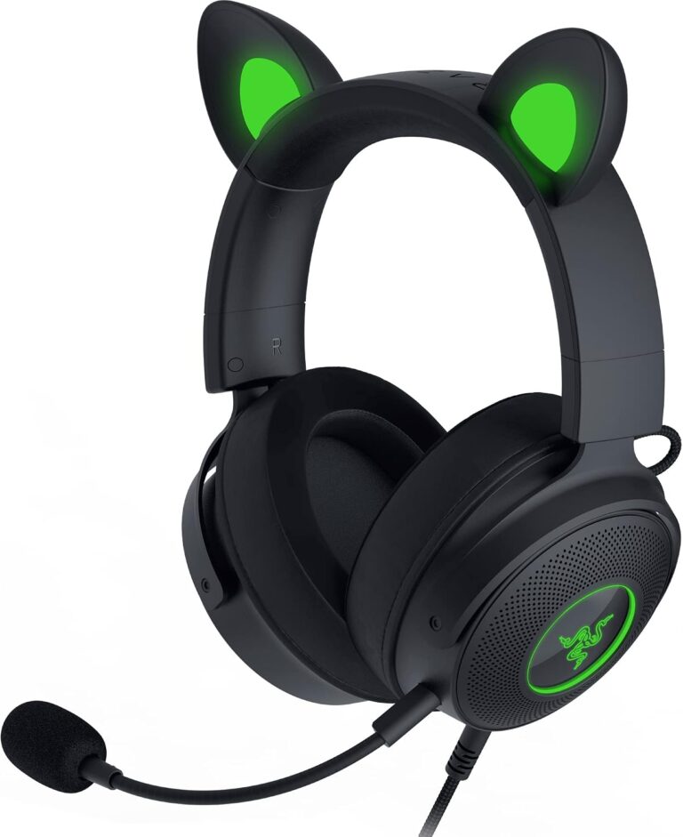 Razer Kraken Kitty V2 Pro - Değiştirilebilir Kulaklı Kablolu RGB Kulaklık (Değiştirilebilir Kitty, Ayı ve Tavşan Kulakları; Reaktif Akış Aydınlatması) Siyah