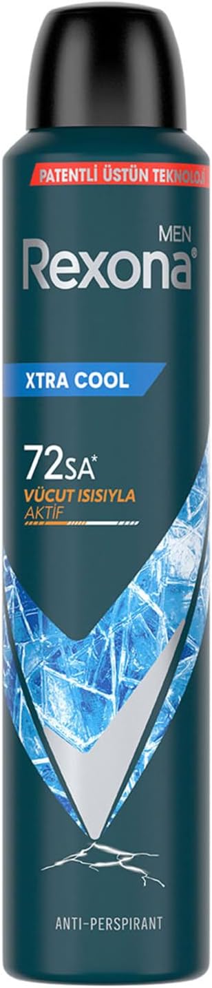 Rexona Men Erkek Sprey Deodorant Xtra Cool 72 Saat Kesintisiz Üstün Koruma 200 ml