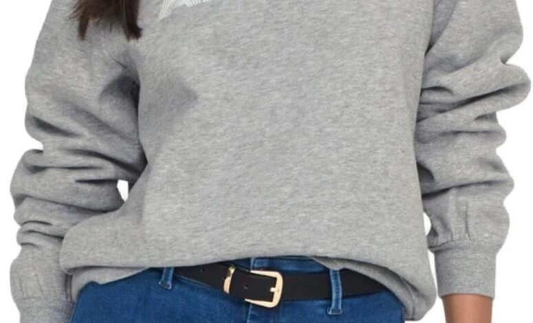 ONLY ONLANA L/S EMBROIDERY O-NECK BOX SWT Sweatshirt Kadın