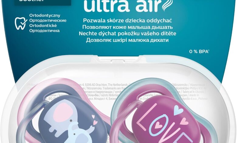 Philips Avent Ultra Air Emzik, 18 Ay+, Kız Bebekler için, 2’li Paket, Ortodontik Silikon, Geniş Hava Delikli, Mikrodalga Sterilize Edilebilir, BPA İçermez, Taşıma Kutulu, SCF349/22