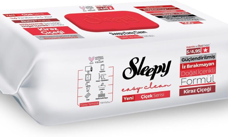 Sleepy Easy Clean Kiraz Çiçeği Yüzey Temizlik Havlusu Mendili 100 Yaprak