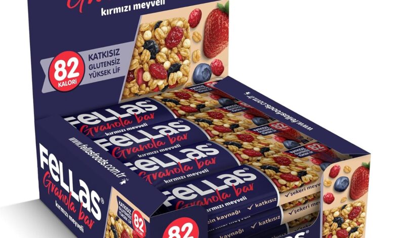 Fellas Granola Bar Kırmızı Meyveli, 23 Gram, 12 Adet