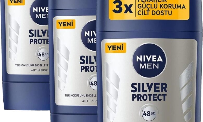 NIVEA MEN Erkek Stick Deodorant Silver Protect 50 ml, Ter ve Ter Kokusna Karşı 72 Saat Anti-perspira (3 paketi)