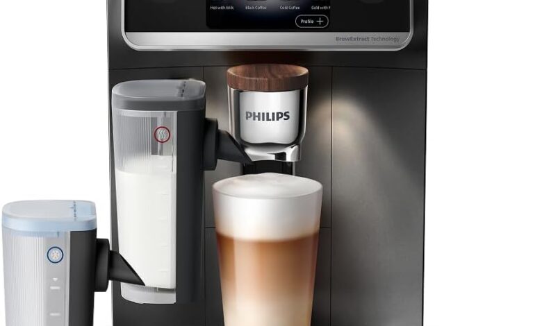 Philips Café Aromis Tam Otomatik Espresso Makinesi – BrewExtract Teknolojisi, LatteGo Pro, 50+ Sıcak ve Soğuk İçecek, kolay temizleme, sezgisel ekran ve Barista asistanı ile (EP8757/12)