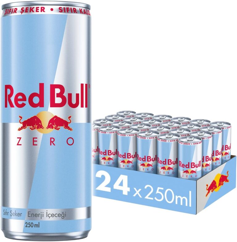 Red Bull Enerji İçeceği Zero, Sıfır Şeker, 250 ML x 24 Adet, Enerji, Kutu