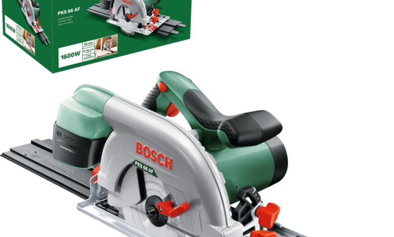 Bosch Elektrikli Daire Testere PKS 66 AF (1600 Watt, Kılavuz Rayı Dahildir, 190 mm Daire Testere çapı, Karton Kutuda)