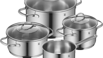 WMF Provence Plus 4 Parça Tencere Seti, İndüksiyon Uyumlu, Cam Kapaklı, Cromargan® Yüksek Kaliteli Parlak Paslanmaz Çelik, Kaplamasız Tencere Seti