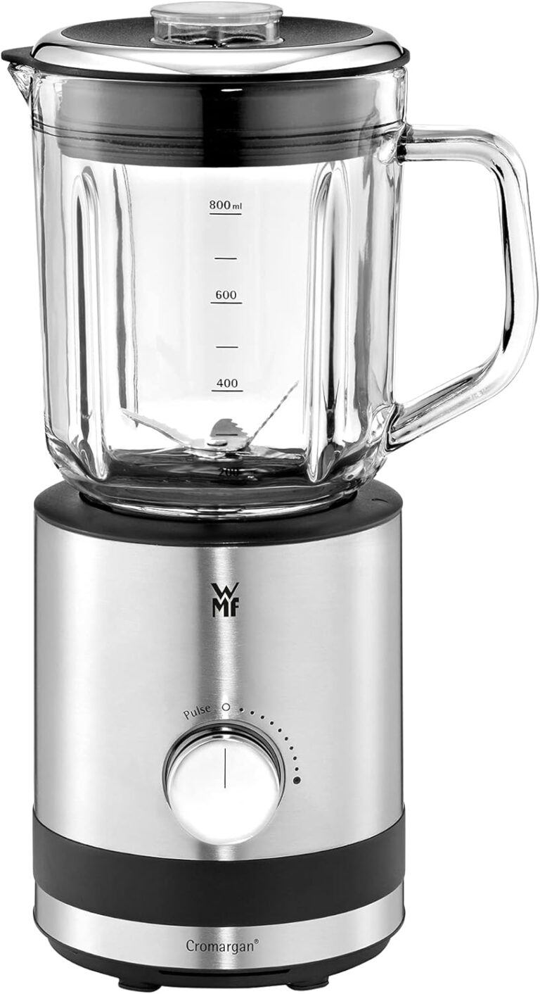 WMF Küchenminis Kompakt Blender, 400 W, Mini Sürahi Blender, 800 ml Cam Hazne, Mat Paslanmaz Çelik