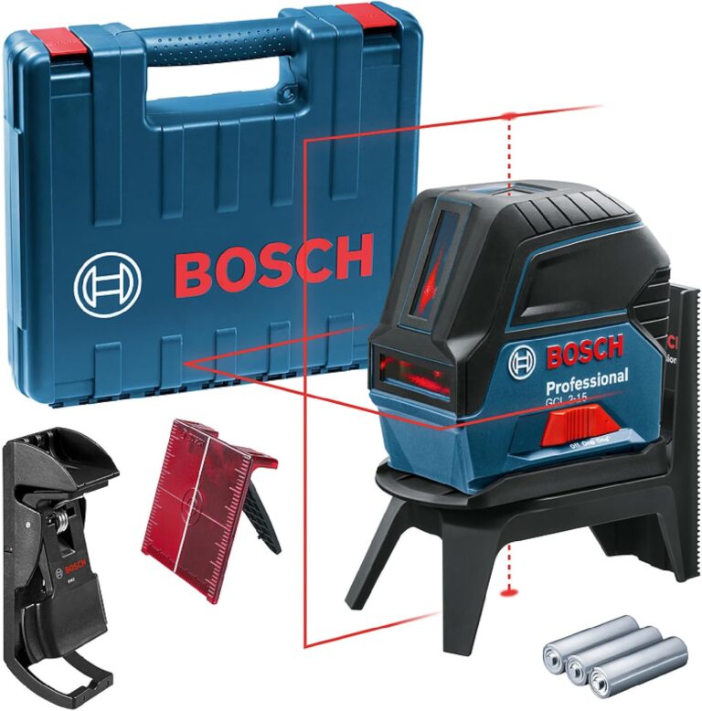 Bosch Professional GCL 2-15 Çizgi Lazer (15 m Çalışma Alanı, 3 x AA Pil, IP 54 Toza Karşı Koruma Sistemi, Kırmızı Lazer, RM1 Tutucu, Takım Çantası)