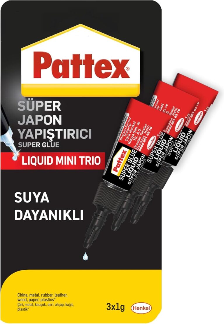 Pattex Süper Yapıştırıcı Mini Trio, Kaliteli Onarımlar için Çok Amaçlı Güçlü Yapıştırıcı, Özel Kapağıyla Kolay Kullanımlı Hızlı Yapıştırıcı, 3x1g