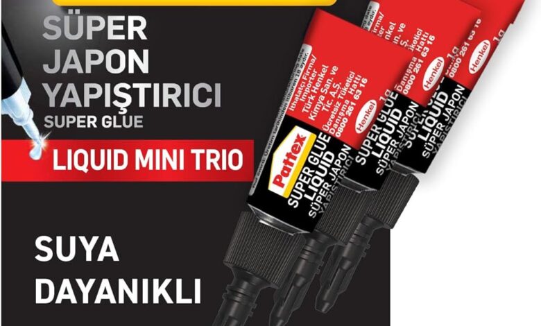 Pattex Süper Yapıştırıcı Mini Trio, Kaliteli Onarımlar için Çok Amaçlı Güçlü Yapıştırıcı, Özel Kapağıyla Kolay Kullanımlı Hızlı Yapıştırıcı, 3x1g