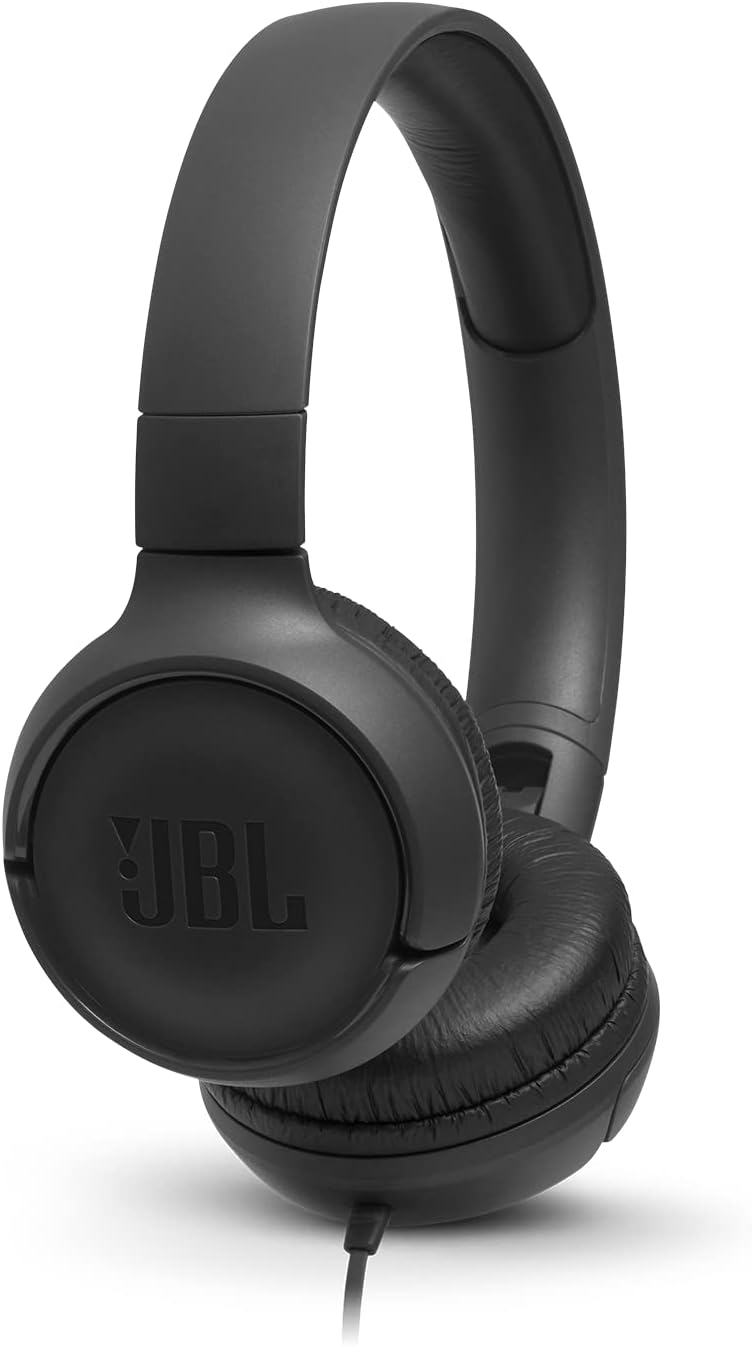 JBL T500 Kulak Üstü Kulaklık, Katlanır Yapı, Kablolu, Mikrofonlu, 32mm Sürücü, Pure Bass, 20 Hz – 20 kHz, Siyah