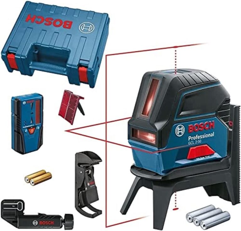 Bosch Professional GCL 2-50 Çapraz Çizgi Lazeri, 50 metre, LR6 Lazer Alıcı, Mavi