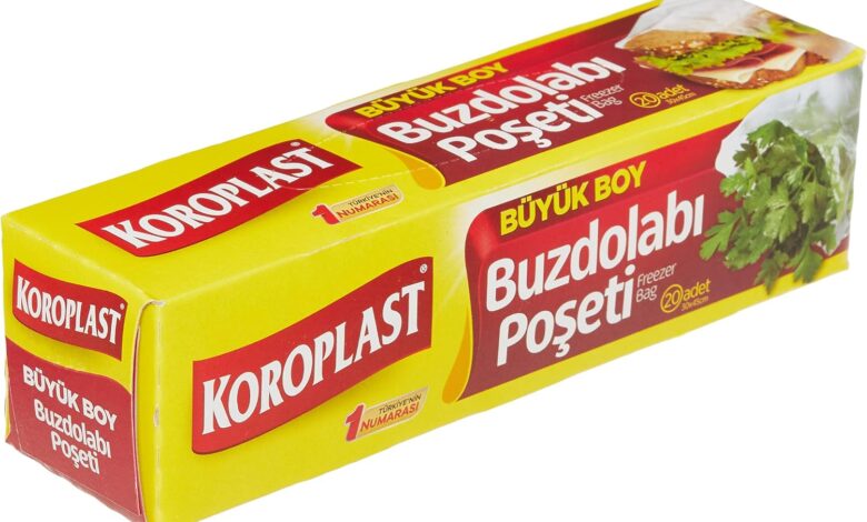 Koroplast Büyük Boy Buzdolabı Poşeti 20'li Set, BPA İçermez, Sızdırmaz Mutfak Buzdolabı Poşeti Büyük Boy 30x45cm, Meyve Sebze Yemek Gıda Saklama Torbası, Tekrar Kullanılabilir Mutfak Saklama Torbası