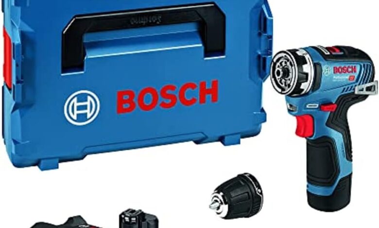 Bosch Professional 12 V Sistem Akülü Matkap GSR 12V-35 FC - FlexiClick Sistemi (2 x 3.0 Ah Akü Dahil, Hızlı Şarj Cihazı GAL 12V-40, 4 x Başlık, L-BOXX)