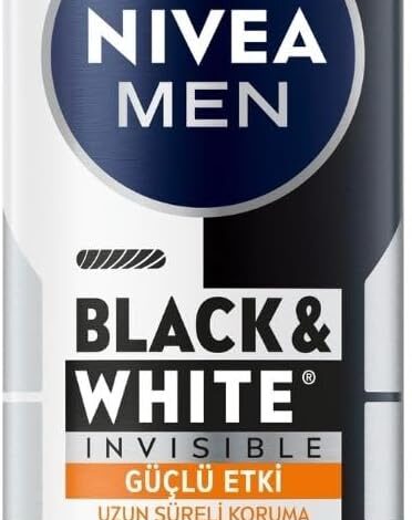 NIVEA MEN Erkek Sprey Deodorant Black&White Invisible Güçlü Etki 150 ml, 72Saat Anti Perspirant Terleme ve Ter Kokusuna Karşı Koruma,Kıyafetlerde Leke Karşıtı