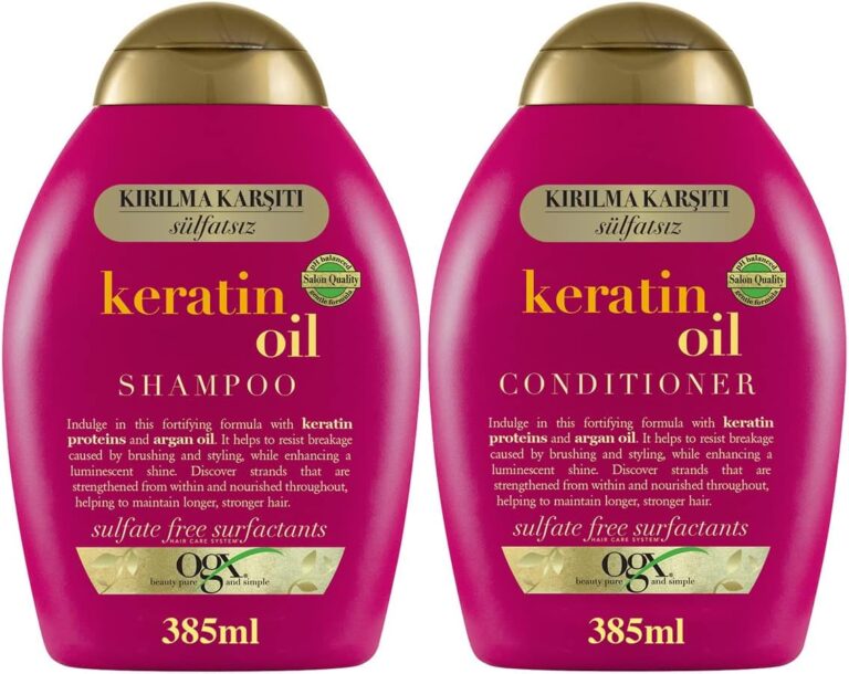OGX Keratin Oil Şampuan 385 ml + Bakım Kremi 385 ml 2'li Set