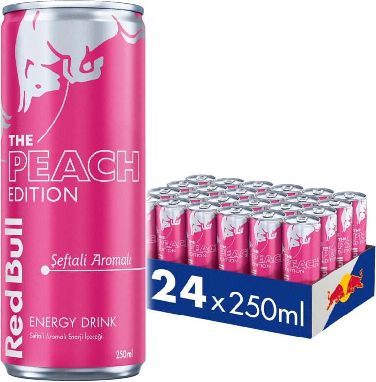 Red Bull Enerji İçeceği, Şeftali, 250 ML (24'Lü Paket, 24 x 250 ML), Enerji, Kutu