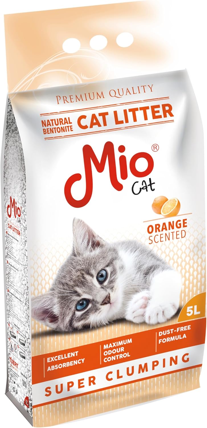 Mio Kedi Kumu, 5 lt. Portakal Kokulu Bentonit, Kalın