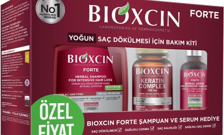 Bioxcin Forte Yoğun Bakım Kiti – Saç Dökülmesine Karşı Şampuan, Serum & Tablet Seti; Yoğun Saç Bakımı, Bitkisel İçerik – 3’lü Paket