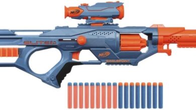 Hasbro Nerf Elite 2.0 Eaglepoint Rd-8 Atıcı 8 Dart Tamburu, Çıkarılabilir Nişan Dürbünü Ve Namlu, 16 Nerf Dart, Sürgü Hareketi