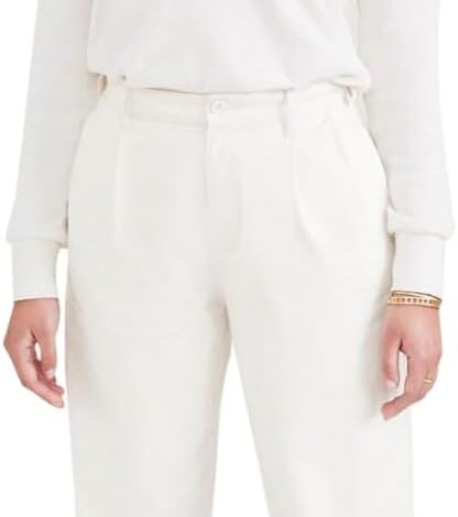 Dockers High Waist Pleated Original Khaki Tapered Pantolon Klasik Pantolon Kadın