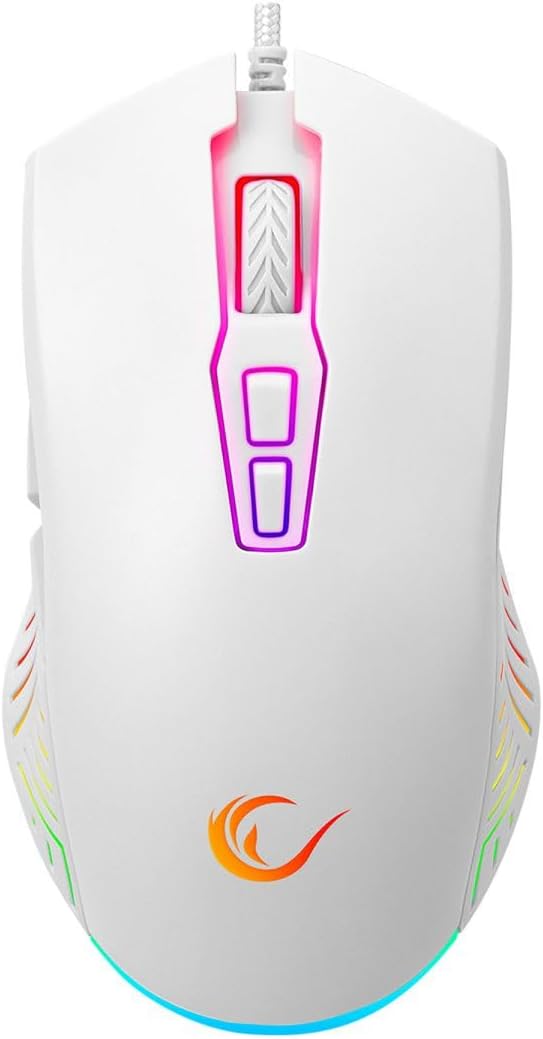 Rampage SMX-G68 SPEAR Full RGB 7200DPI 7D Makrolu Gaming Oyuncu Mouse (Beyaz)