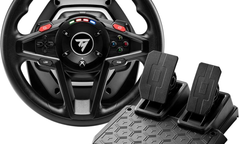 Thrustmaster T128 Yarış Direksiyonu – Hibrit Force Feedback Teknolojisi – Manyetik Vites ve Pedal Seti – LED Hız Göstergesi – Xbox Series X|S, Xbox One ve PC Uyumlu