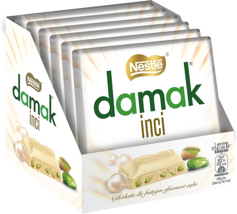 Nestlé Damak İnci Antep Fıstıklı Beyaz Kare Çikolata 60 g x 6 Adet