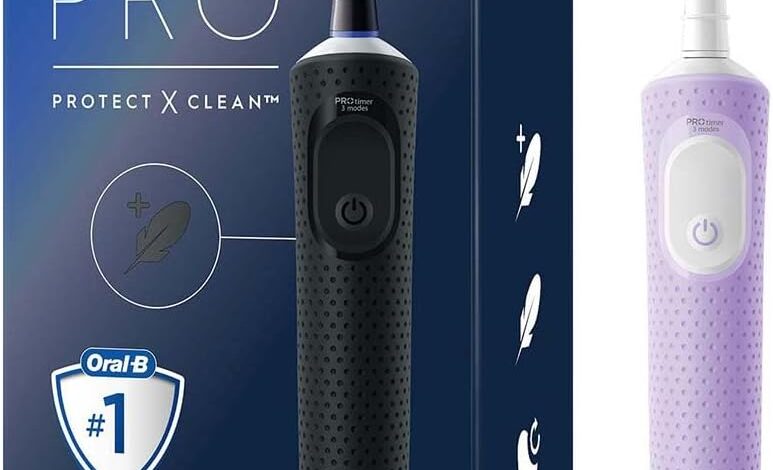 Oral-B Şarjlı/Elektrikli Diş Fırçası Vitality Pro 2'li Siyah&Lila Avantaj Paketi