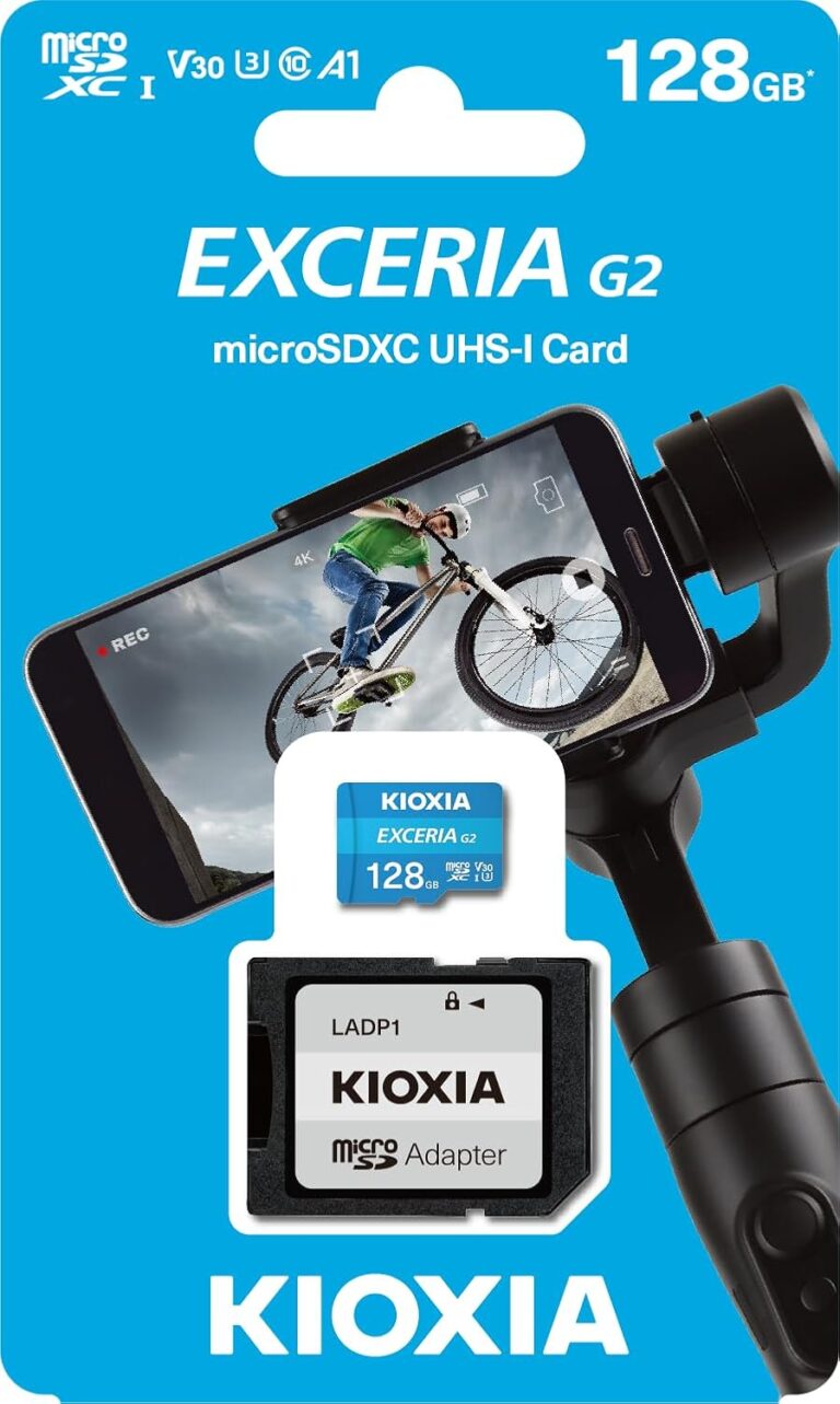 KIOXIA EXCERIA G2 128GB microSDXC Hafıza Kartı – UHS-I U3 V30 C10 A1, 100MB/s Okuma, 50MB/s Yazma, 4K