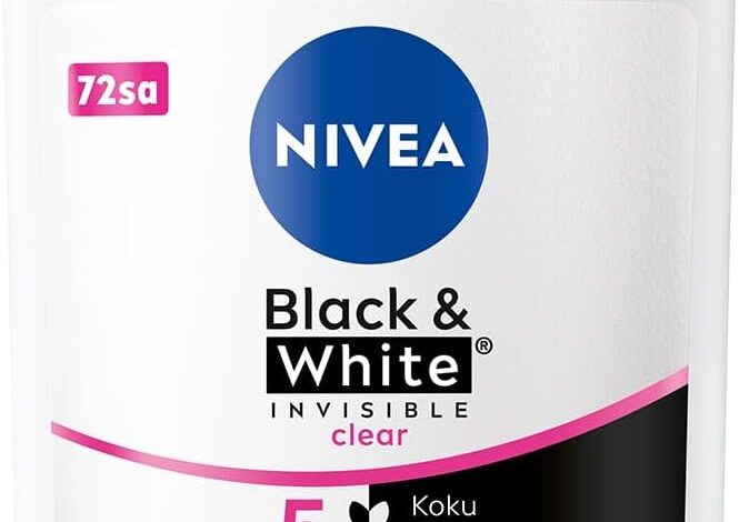 NIVEA Kadın Stick Deodorant Black&White Invisible Clear 72 Saat Anti-Perspirant Koruma, 50 ml