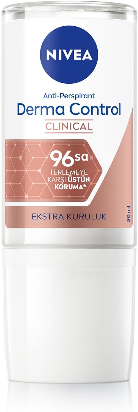 NIVEA Derma Control Clinical Kadın Roll-on deodorant 50 ml,96 saat üstün koruma,Anti-perspirant