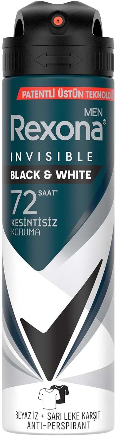 Rexona Men Erkek Sprey Deodorant Invisible Black & White 150 ml