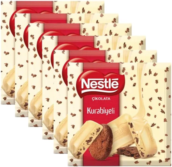 Nestlé Kurabiyeli Beyaz Çikolata, 60 g x 6