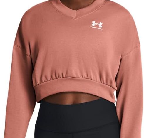Under Armour Rakip Terry Büyük Boy Kırpılmış Bisiklet Yaka Sweatshirt Sweatshirt Kadın