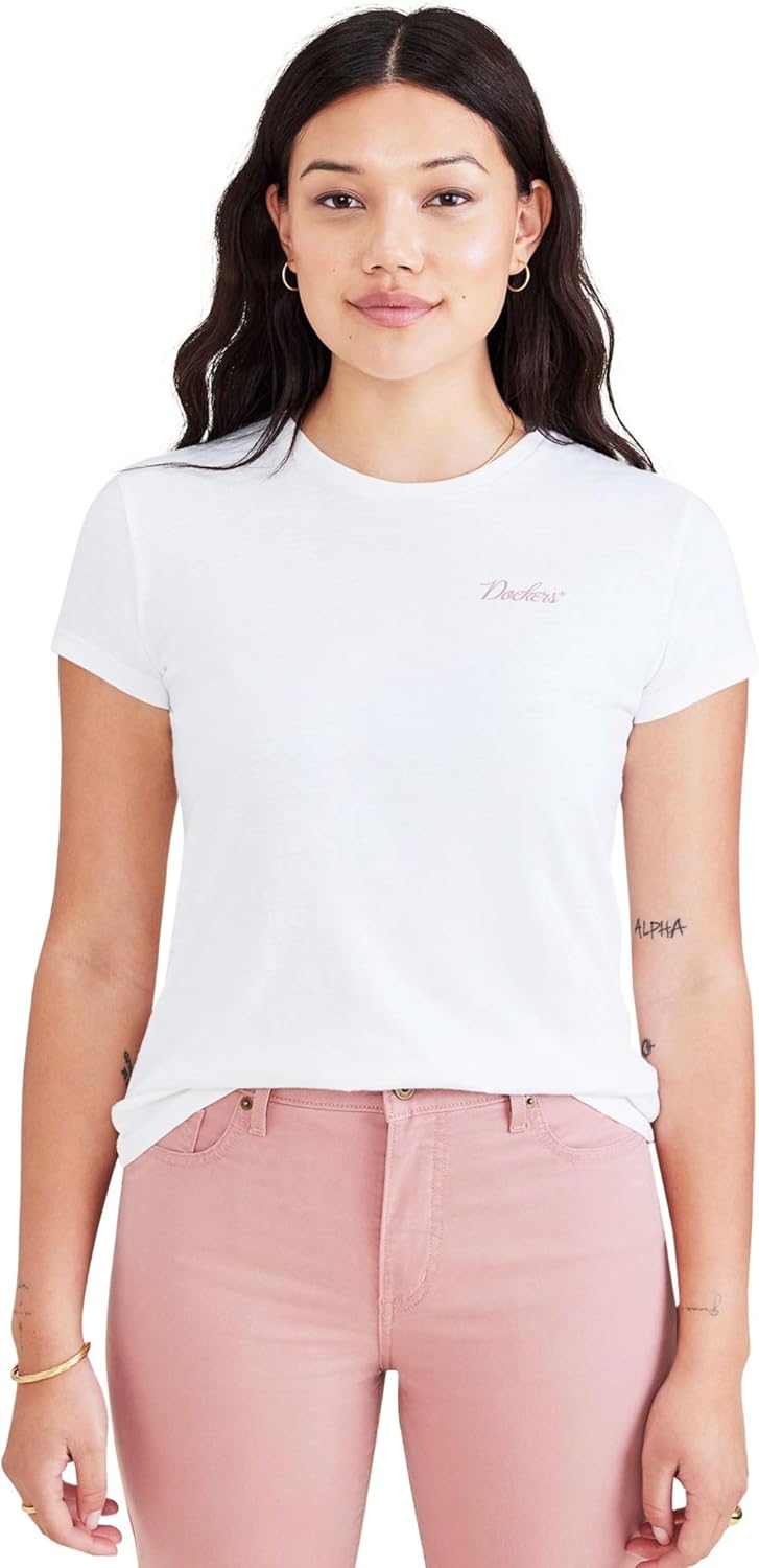 dockers Kısa kollu logolu tişört Şort SLEEVE LOGO TEE Kadın