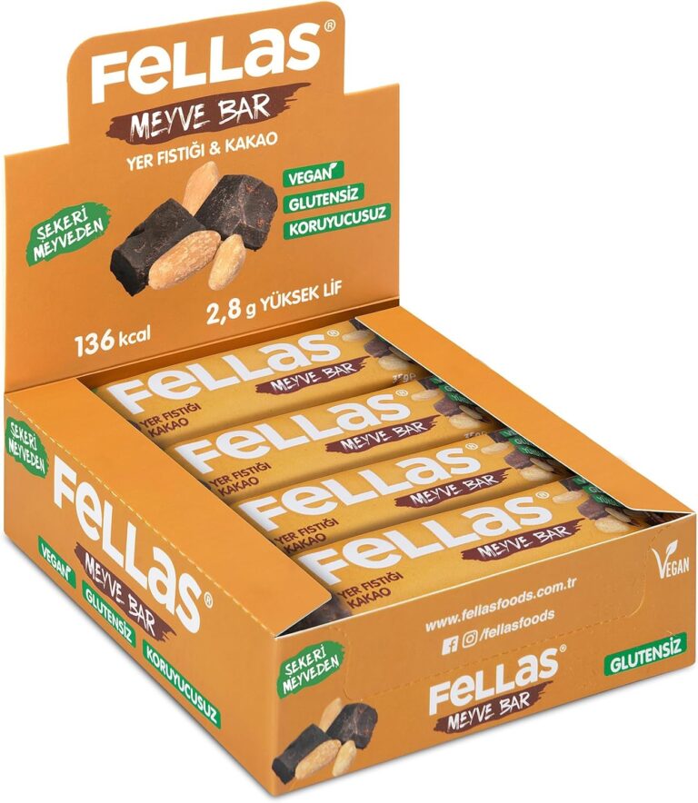 Fellas Meyve Bar, Yer Fıstığı ve Kakaolu, 35gr x 12 Adet