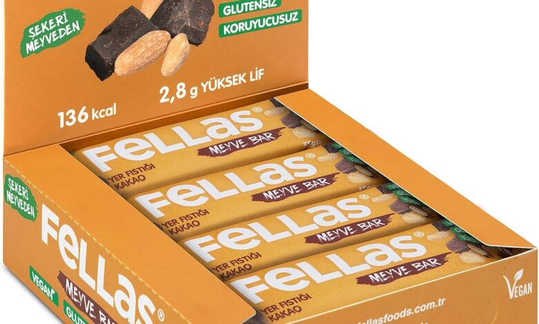 Fellas Meyve Bar, Yer Fıstığı ve Kakaolu, 35gr x 12 Adet