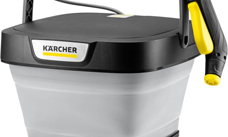 Kärcher Mobile Outdoor Cleaner OC 3 Foldable, basma miktarı: 2 l/dk, katlanabilir su tankı, ağırlık: 2,2 kg, su haznesi: 8 l, lityum iyon pil