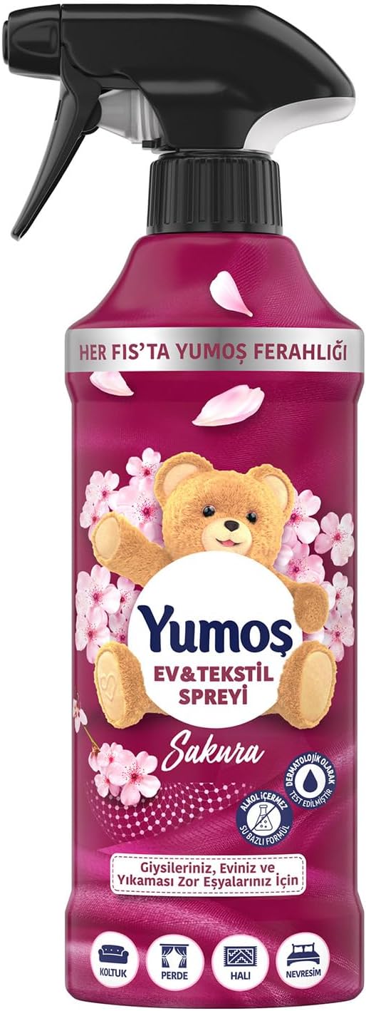 Yumoş Sprey Yıkanması Zor Eşyalar için Giysi Spreyi Sakura 450 ml